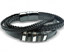 PULSERA DE PIEL CON ACERO INOXIDABLE