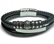 PULSERA DE PIEL TRES TEXTURAS