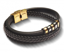 Pulsera de piel con acero