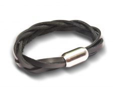 Pulsera de piel negra