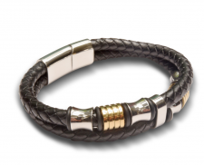 Pulseras de piel con broche dorado y plateado 