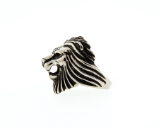 ANILLO DE LEÓN DE ACERO INOXIDABLE