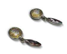 arete fantasia dorado con cristal blanco